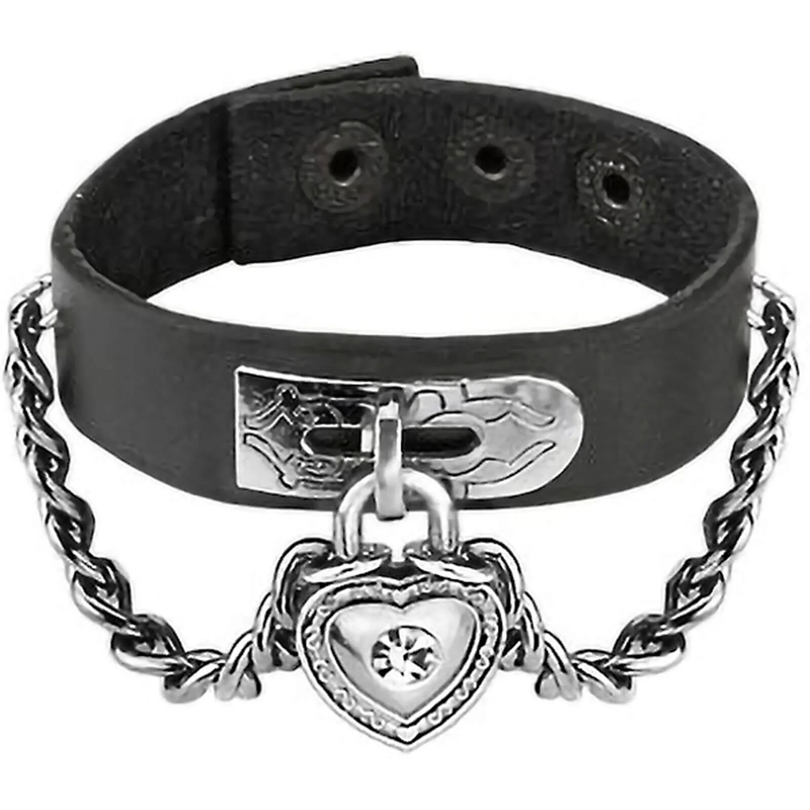 Armband Schwarz Herz Ketten Schloss