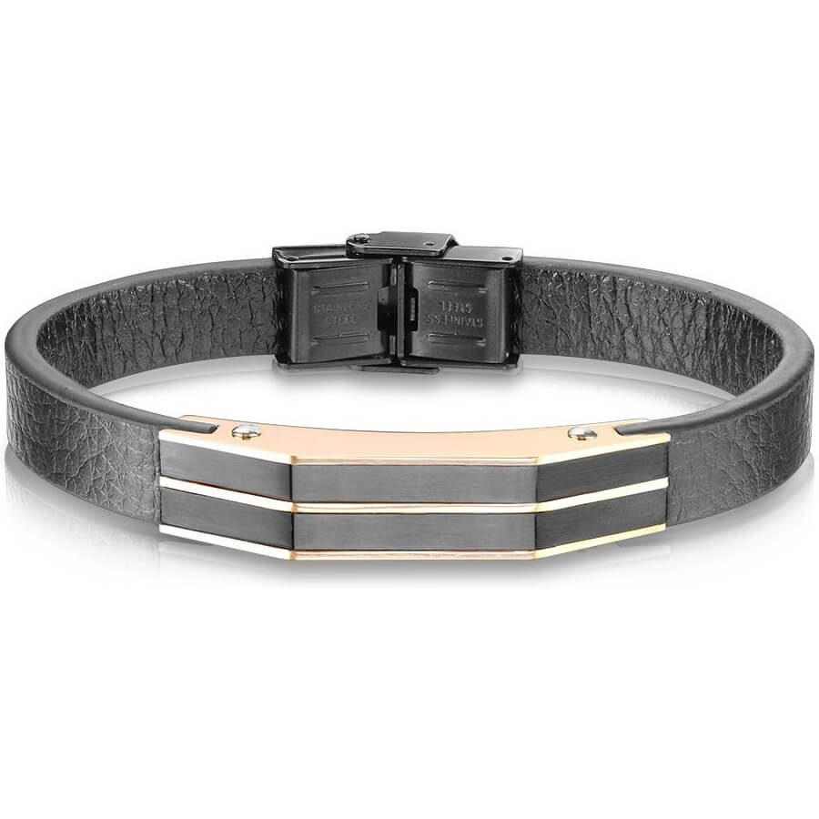 Armband Schwarz Roségold Magnet