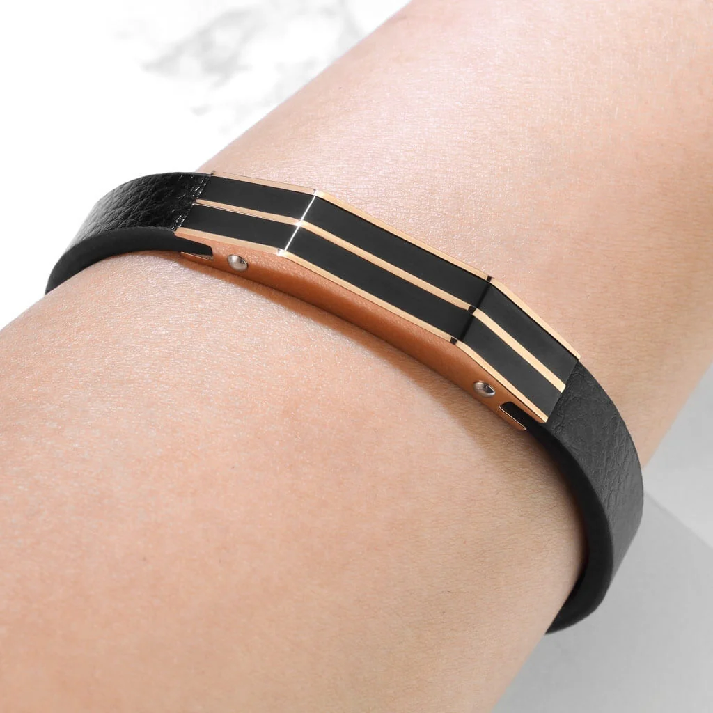 Armband Schwarz Roségold Magnet - Image 2