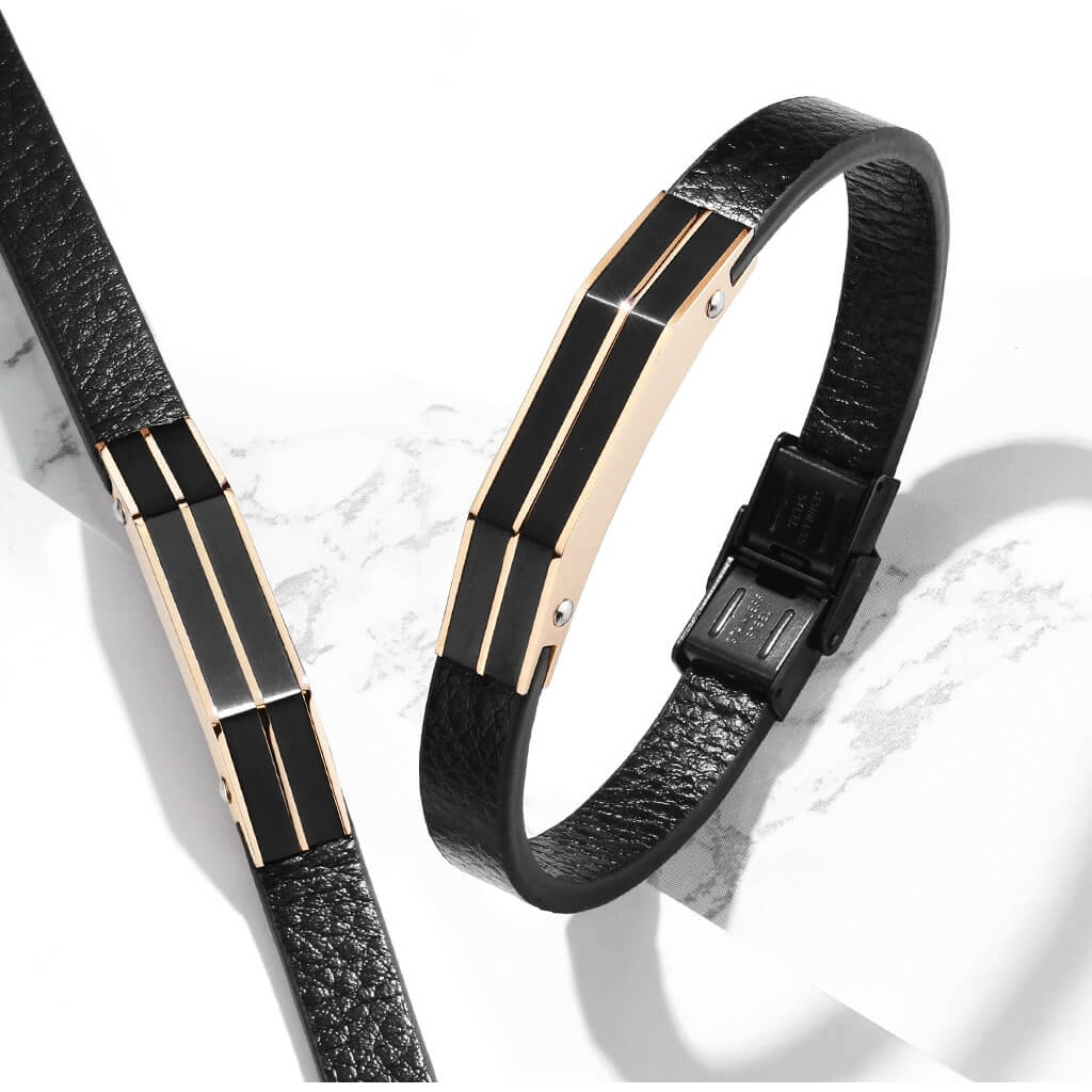 Armband Schwarz Roségold Magnet - Image 3