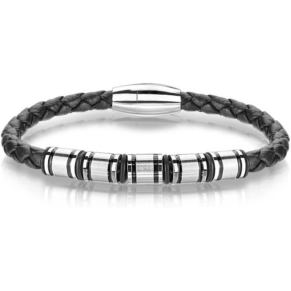 Armband Schwarz Silber Magnet