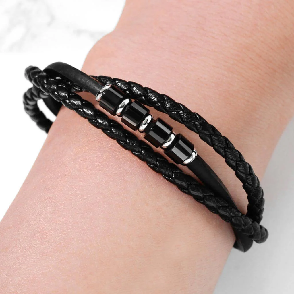 Armband Schwarz Geflochten Magnet - Image 2