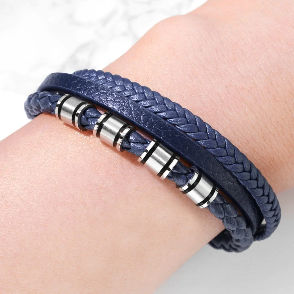 Armband Dunkelblau Geflochten Magnet - Image 2
