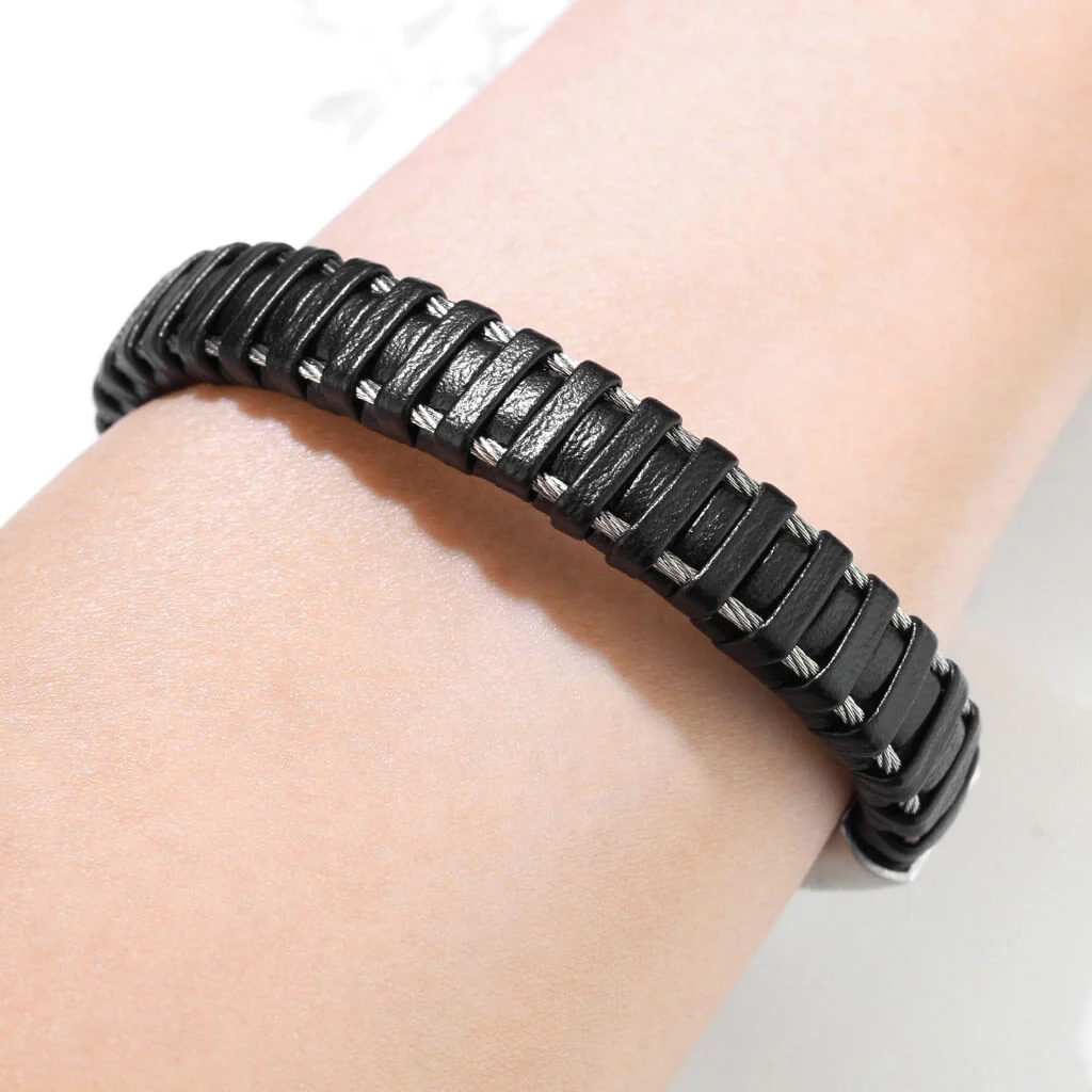 Armband Schwarz Silber Magnet - Image 2