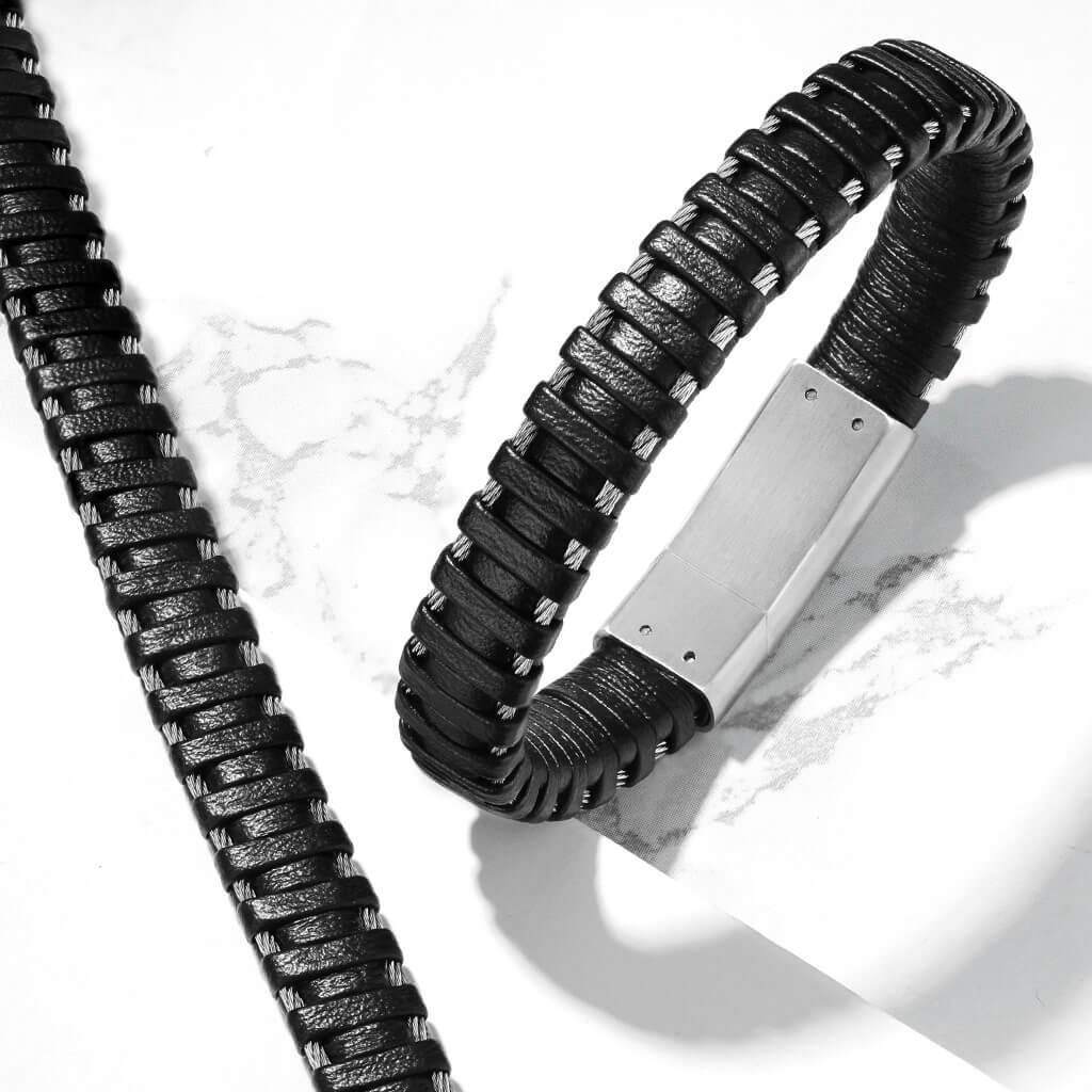 Armband Schwarz Silber Magnet - Image 3