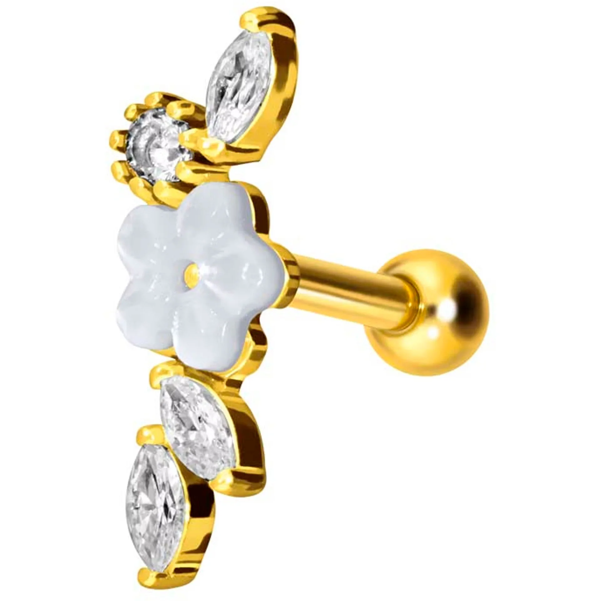 Titan Barbell Perlmutt Blume Zirkonia - Image 2
