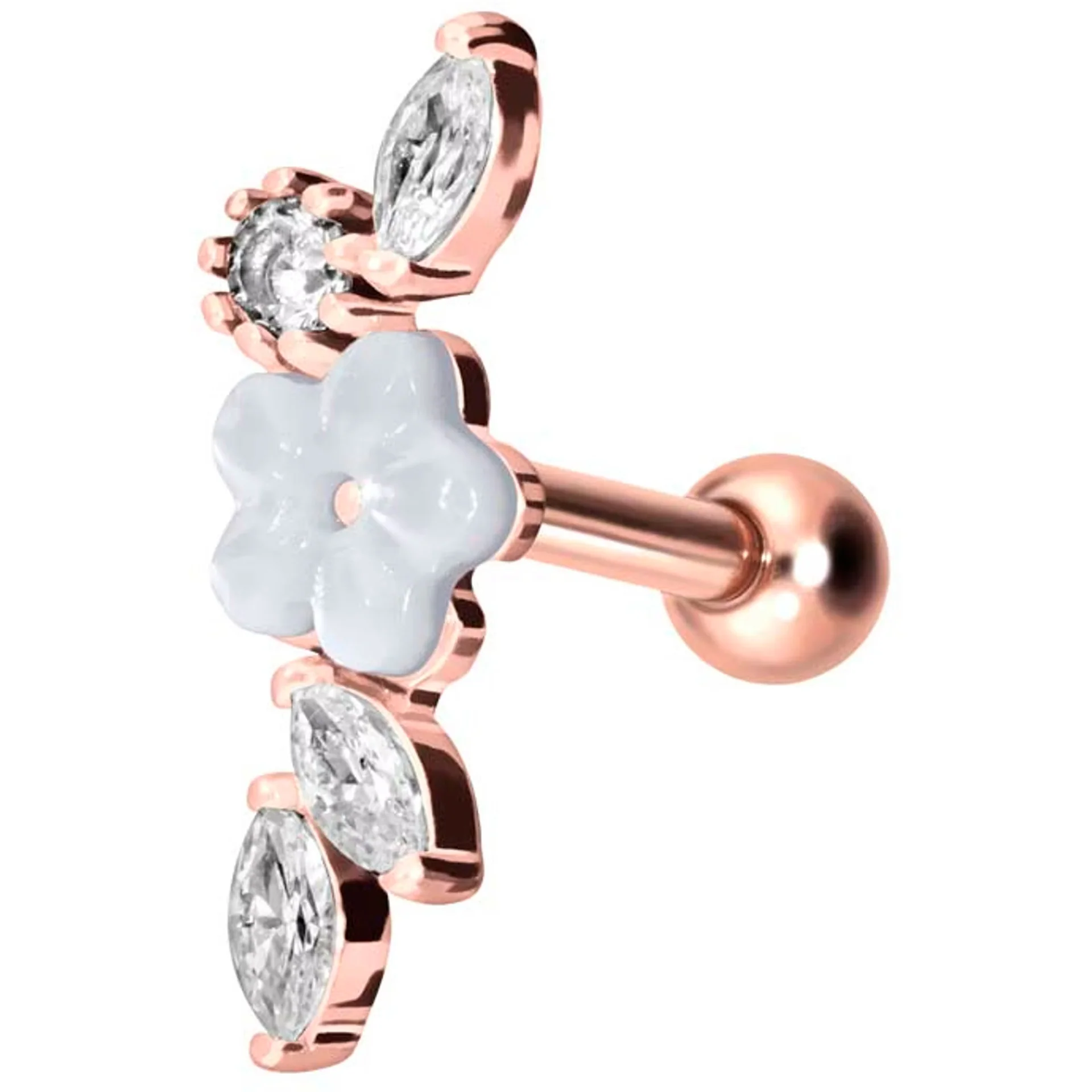 Titan Barbell Perlmutt Blume Zirkonia - Image 3