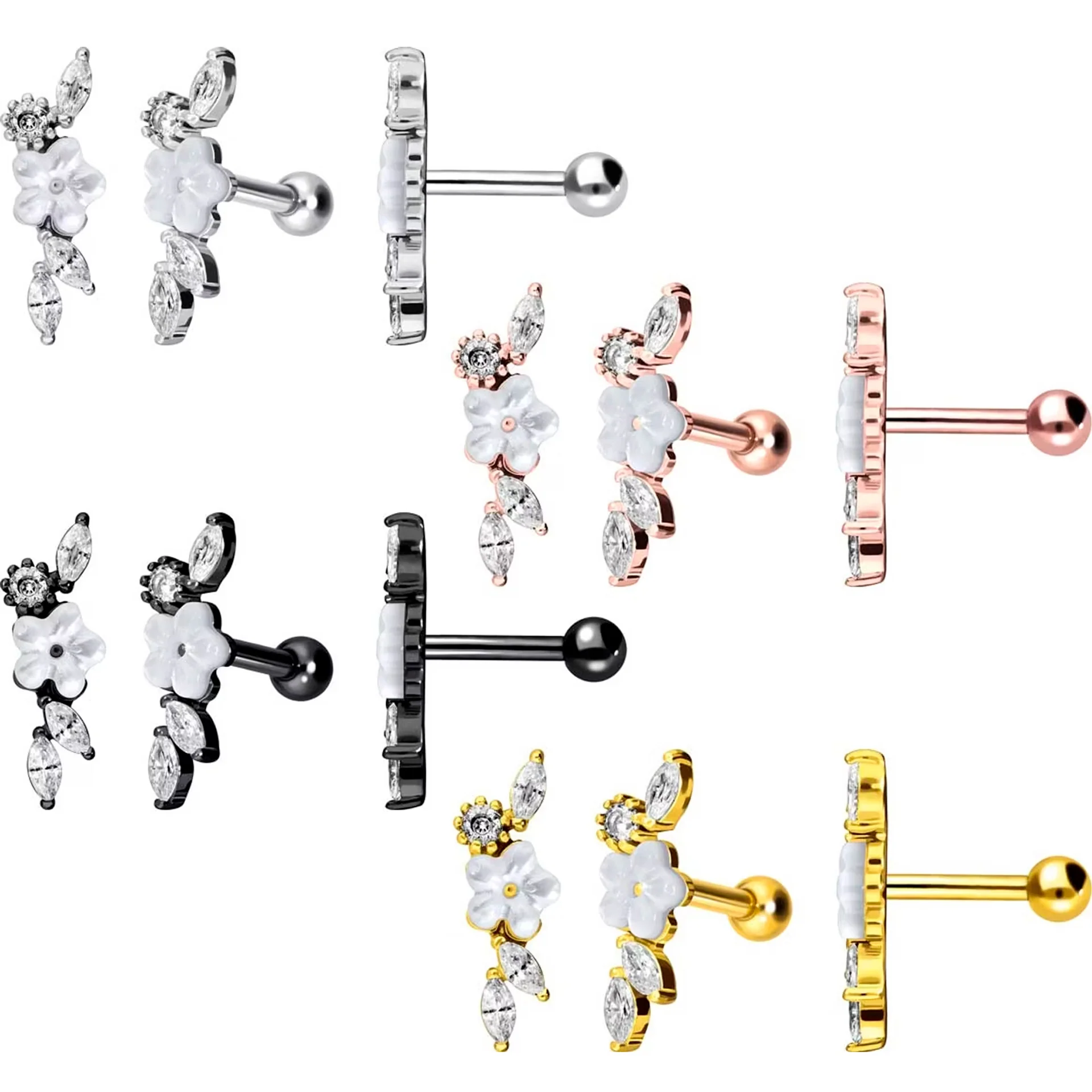 Titan Barbell Perlmutt Blume Zirkonia - Image 6