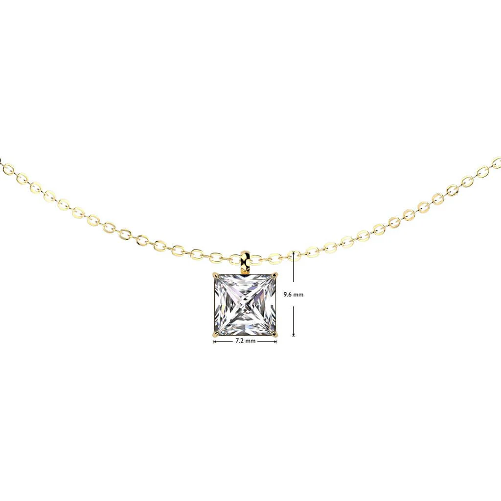 Halskette Kette Quadrat Zirkonia Zargenfassung - Image 2