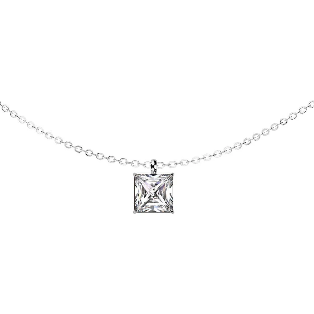 Halskette Kette Quadrat Zirkonia Zargenfassung - Image 5