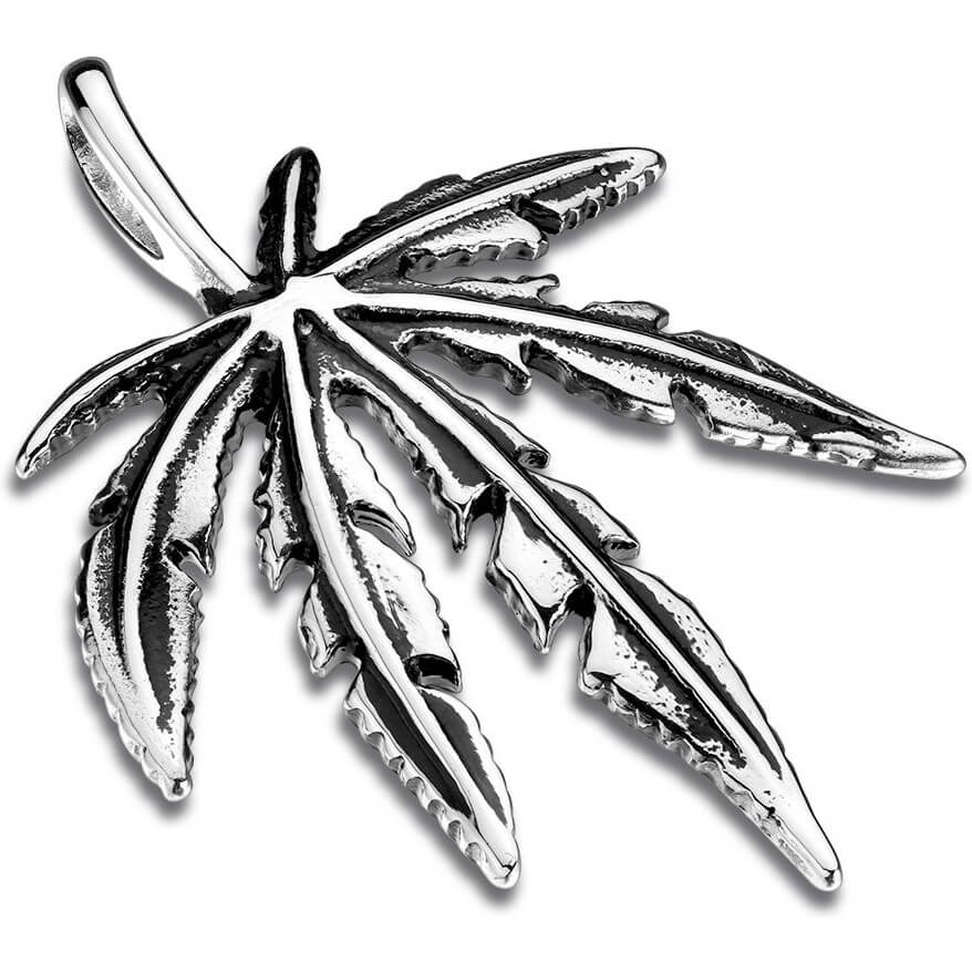 Anhänger Hanfblatt Silber