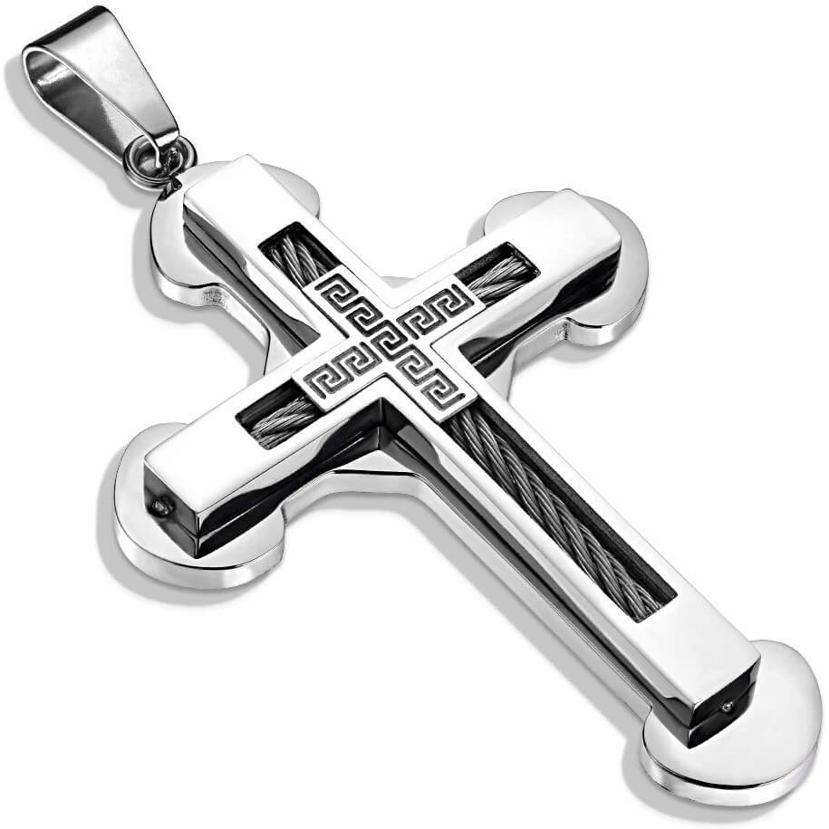 Anhänger Doppel Kreuz Silber
