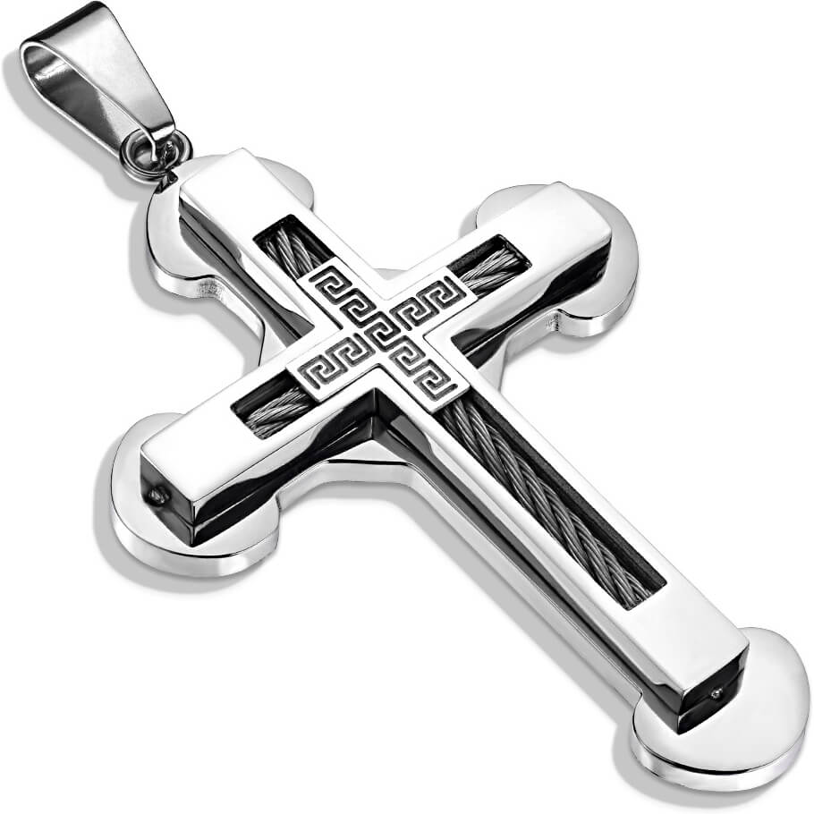Anhänger Doppel Kreuz Silber - Image 3