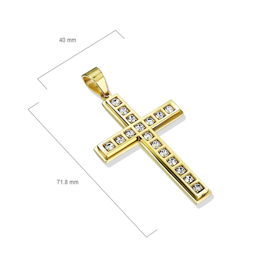 Anhänger Kreuz Zirkonia Gold - Image 2