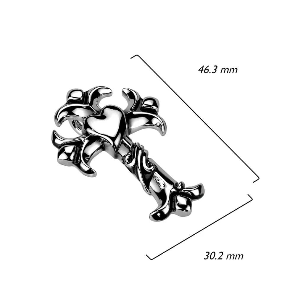 Anhänger Kreuz Herz Silber - Image 2