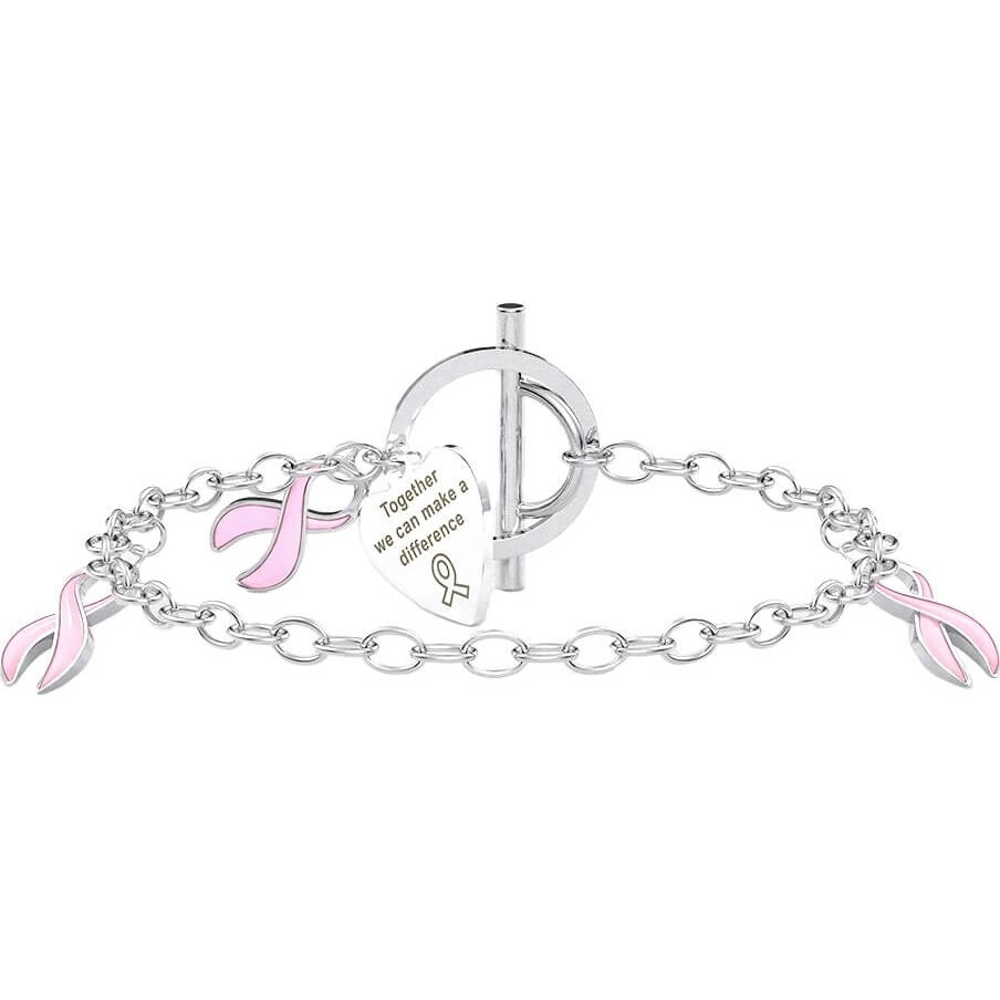 Armband Brustkrebsschleife Silber
