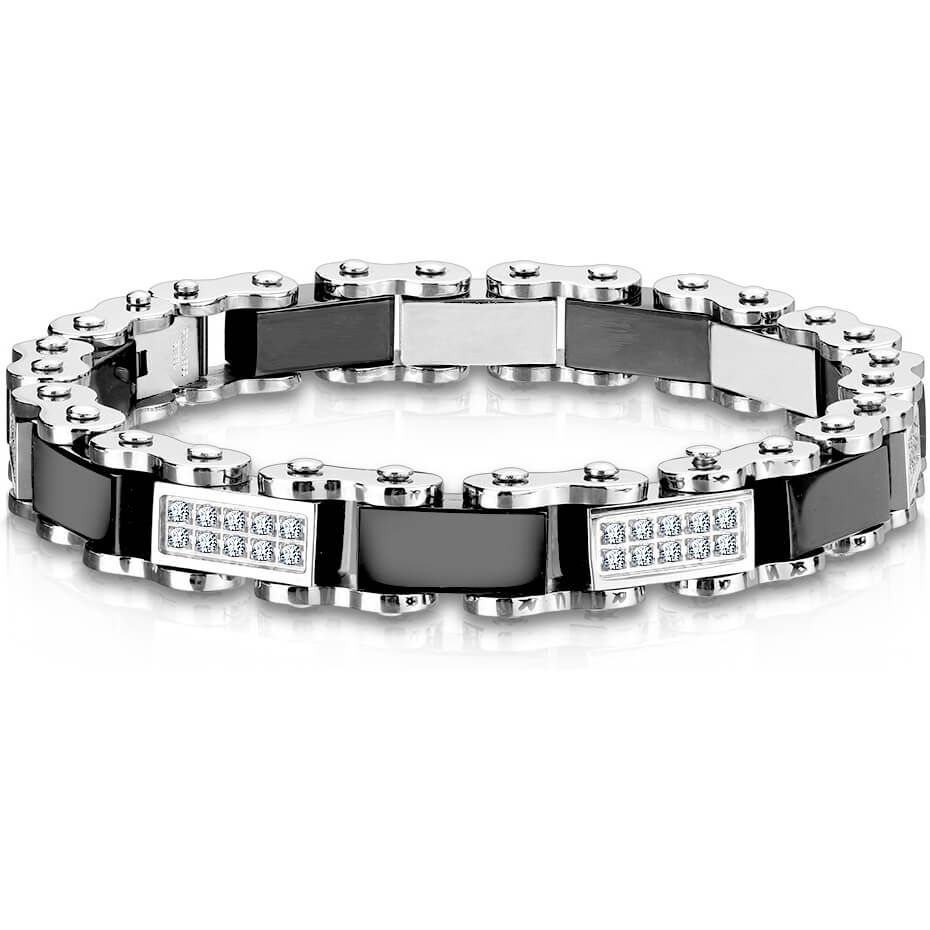 Kette Schwarz Silber