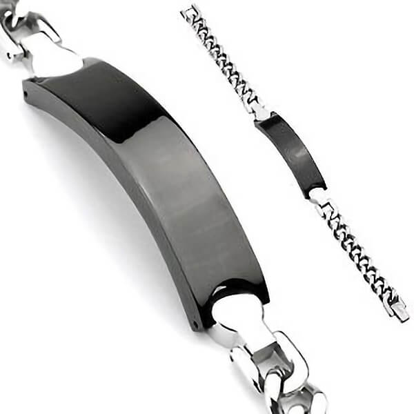 Armband Kette Schwarz Silber