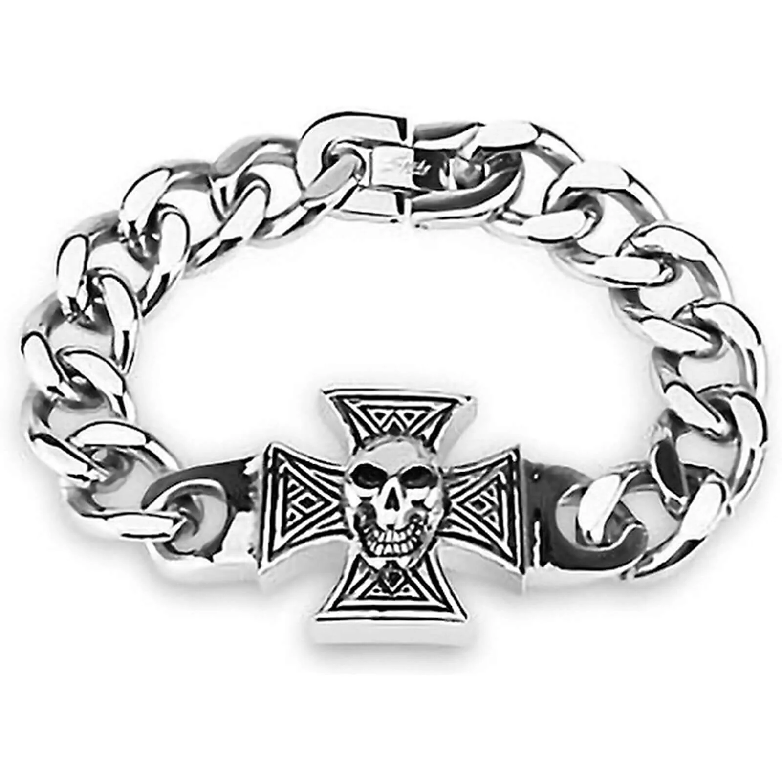 Armband Kreuz Schädel Silber