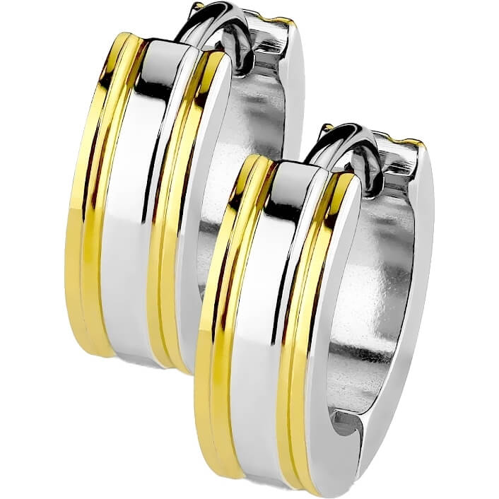 Ohrring Zweifarbig Linie Clicker - Image 3
