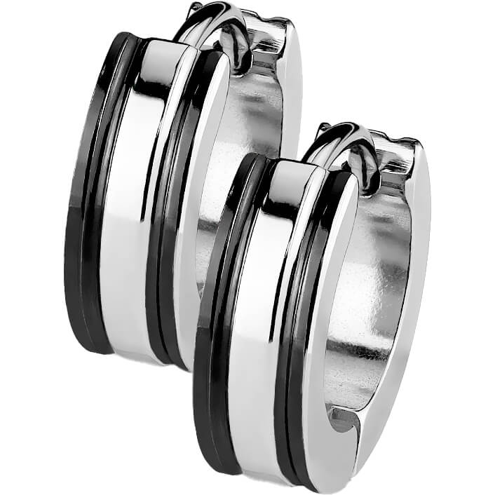 Ohrring Zweifarbig Linie Clicker - Image 4