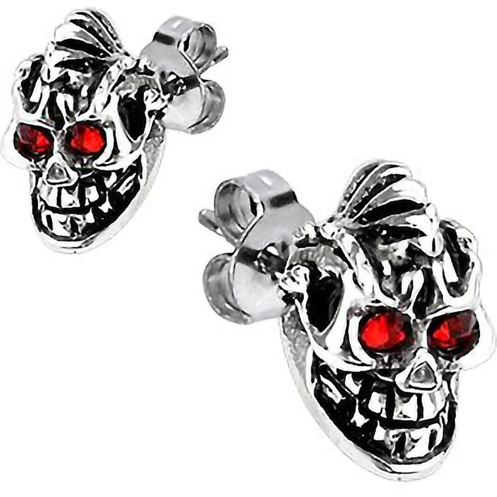 Ohrstecker Totenkopf Zirkonia Silber