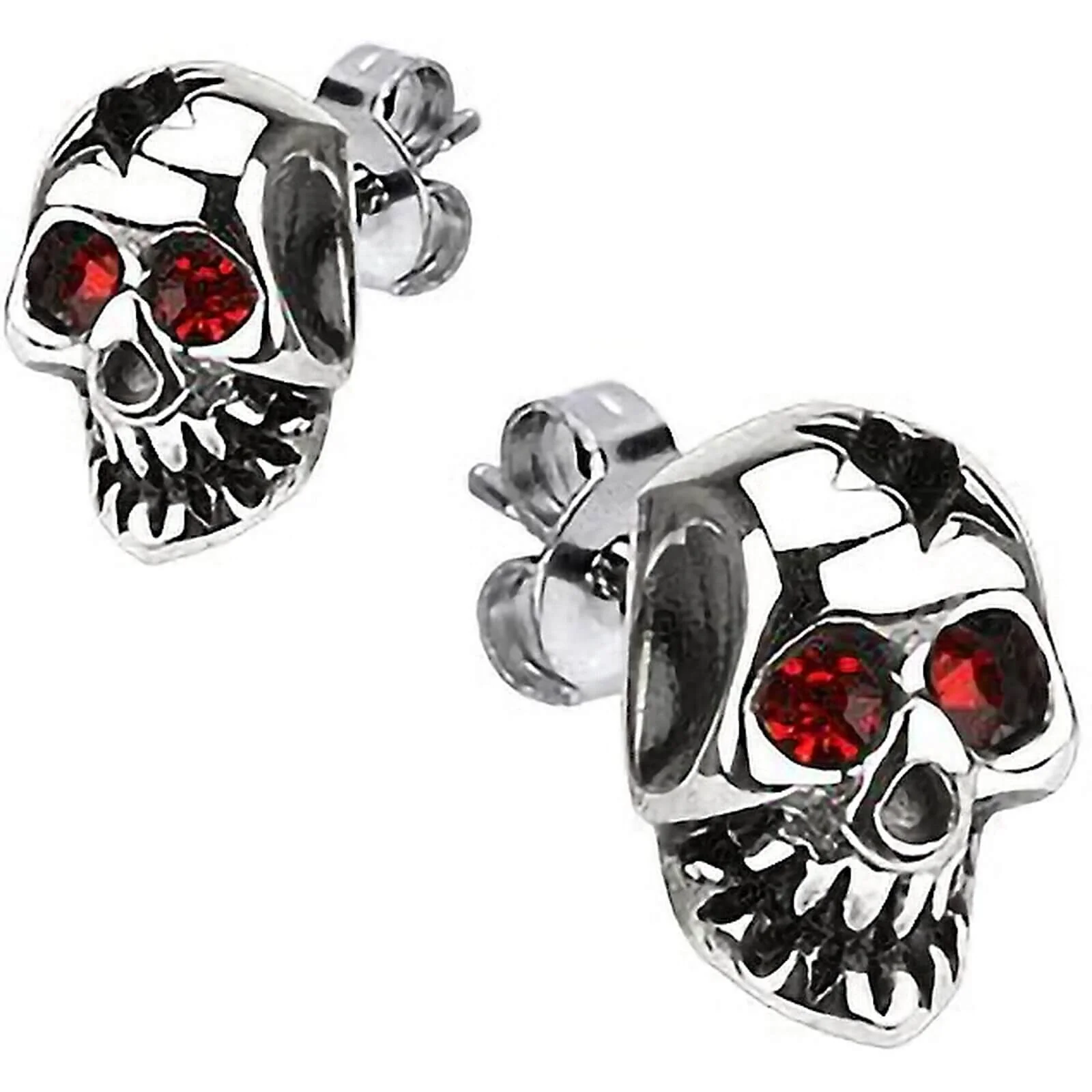 Ohrstecker Totenkopf Zirkonia Silber