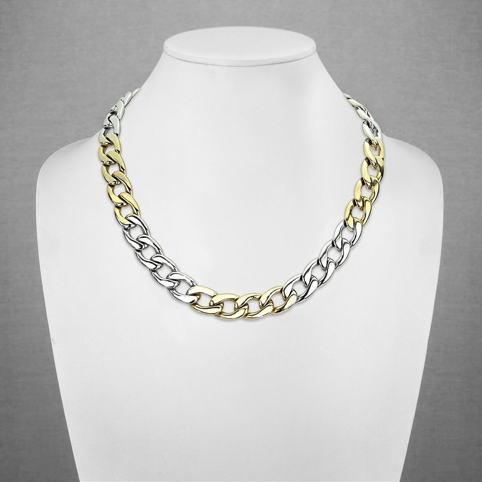 Halskette Zweifarbig Gold Silber