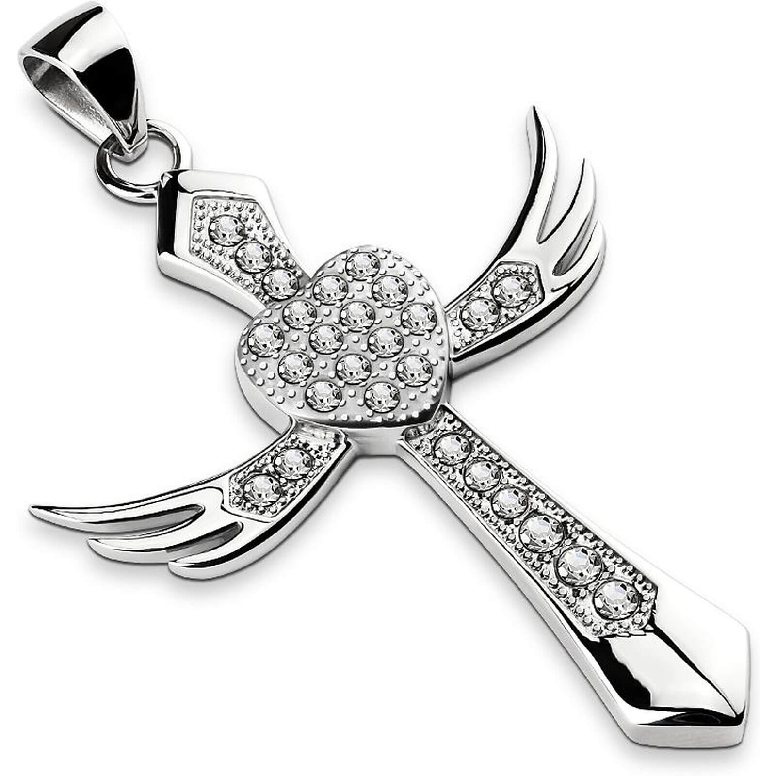 Kreuz Herz Silber