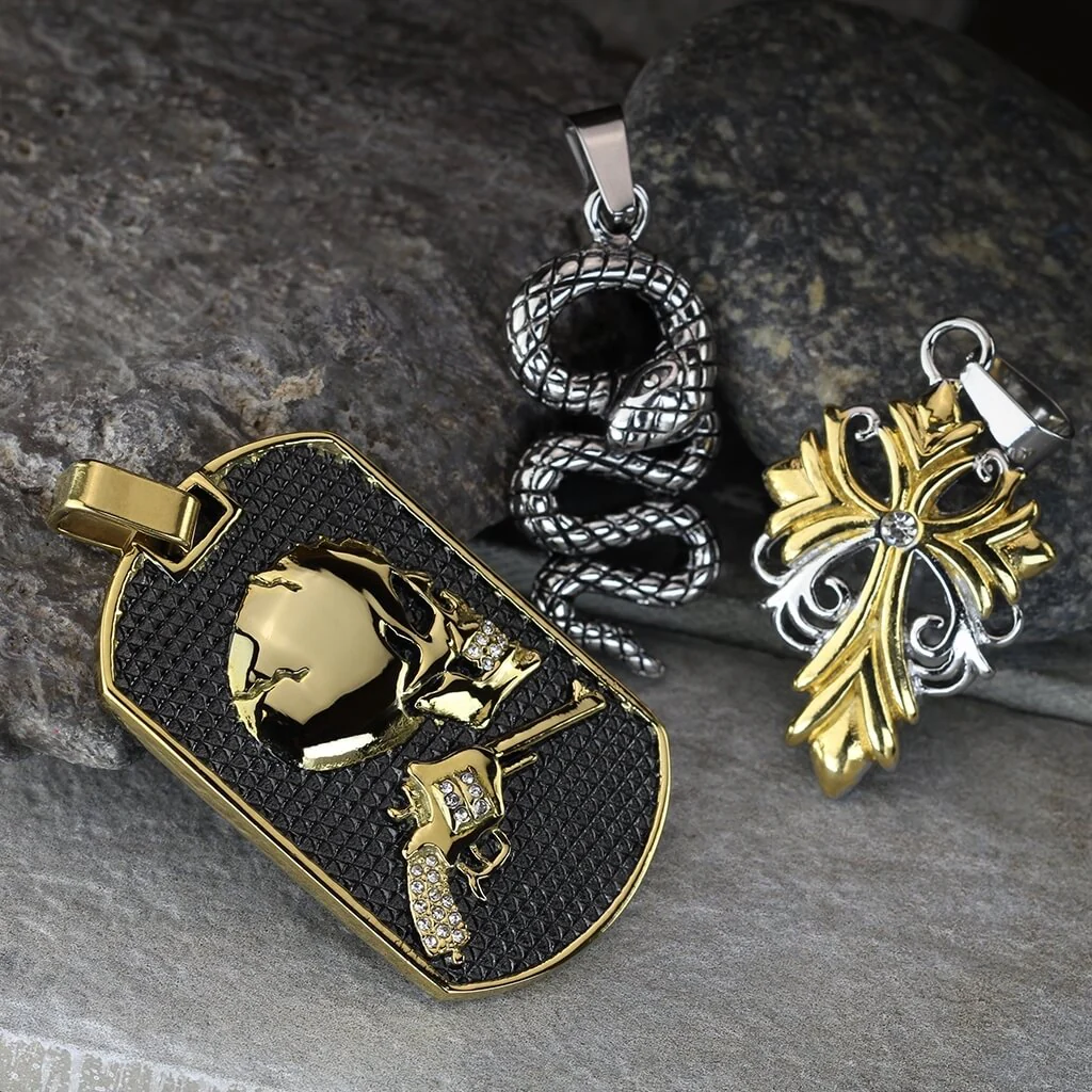Hundemarke Totenkopf Pistole Gold - Image 2