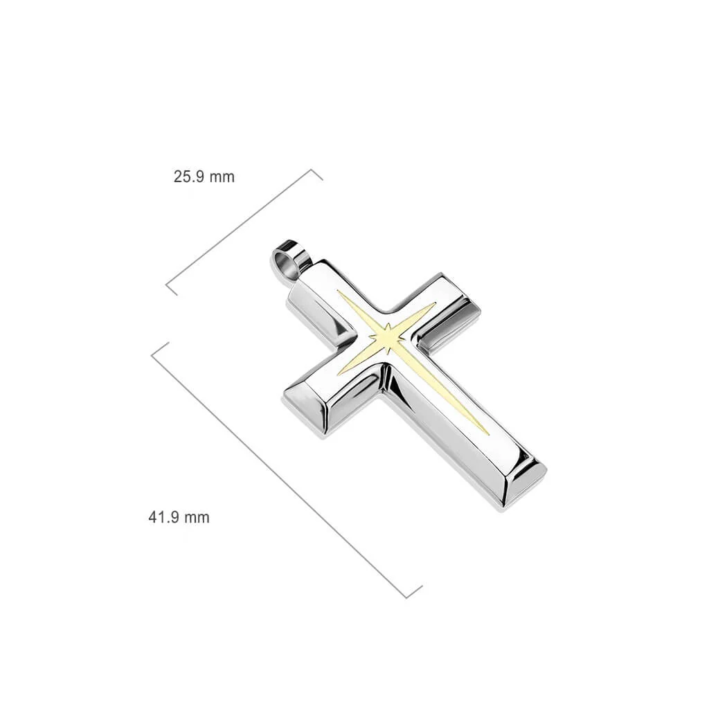 Kreuz Stern Silber Gold - Image 2