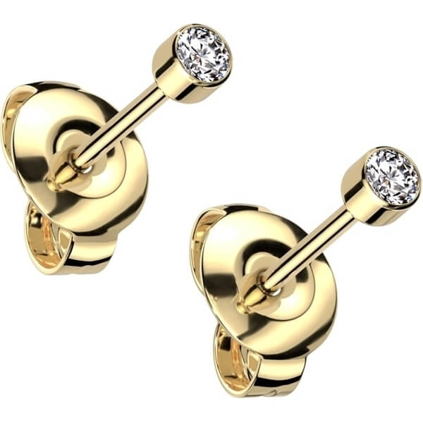 Titan Ohrstecker Zirkonia Rund - Image 5