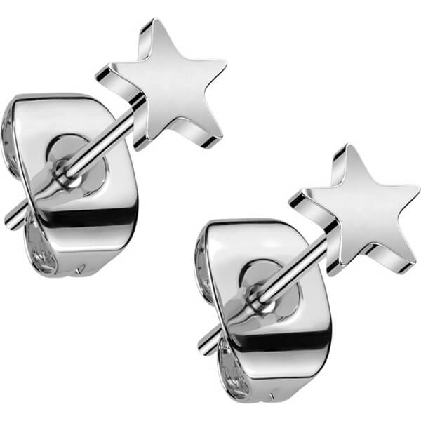 Titan Ohrstecker Stern Flach - Image 3