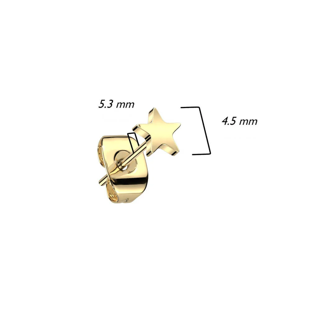 Titan Ohrstecker Stern Flach - Image 4