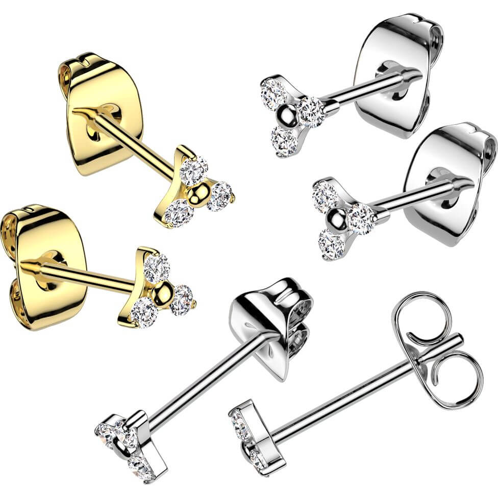 Titan Ohrstecker Dreifaltigkeit Zirkonia - Image 2