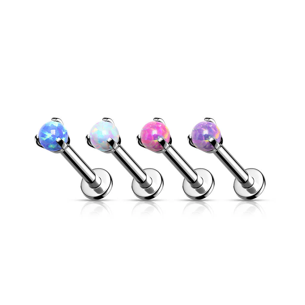 Titan Labret Kugel Opal Silber Innengewinde - Image 4