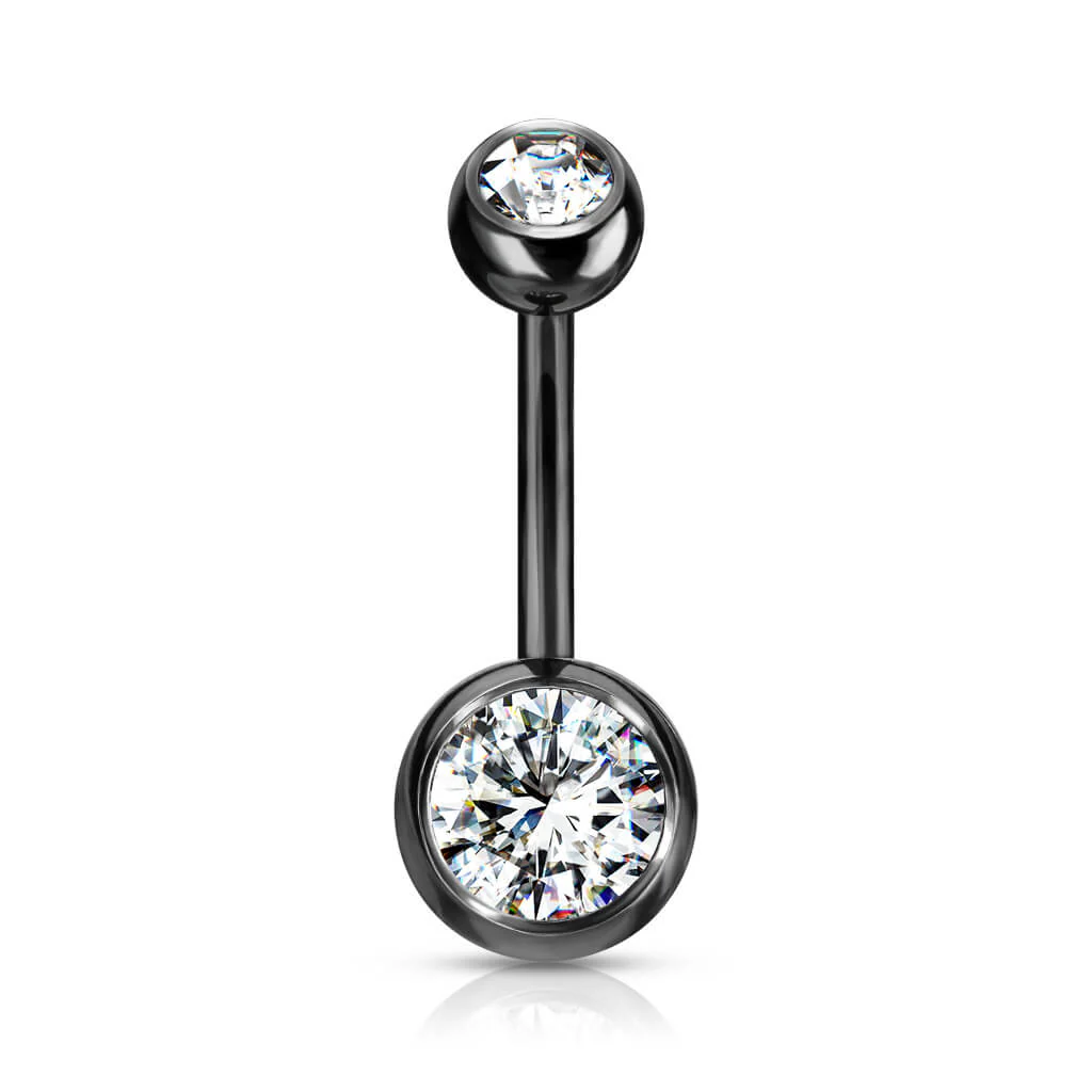 Titan Bauchnabelpiercing Zirkonia Rund - Image 15
