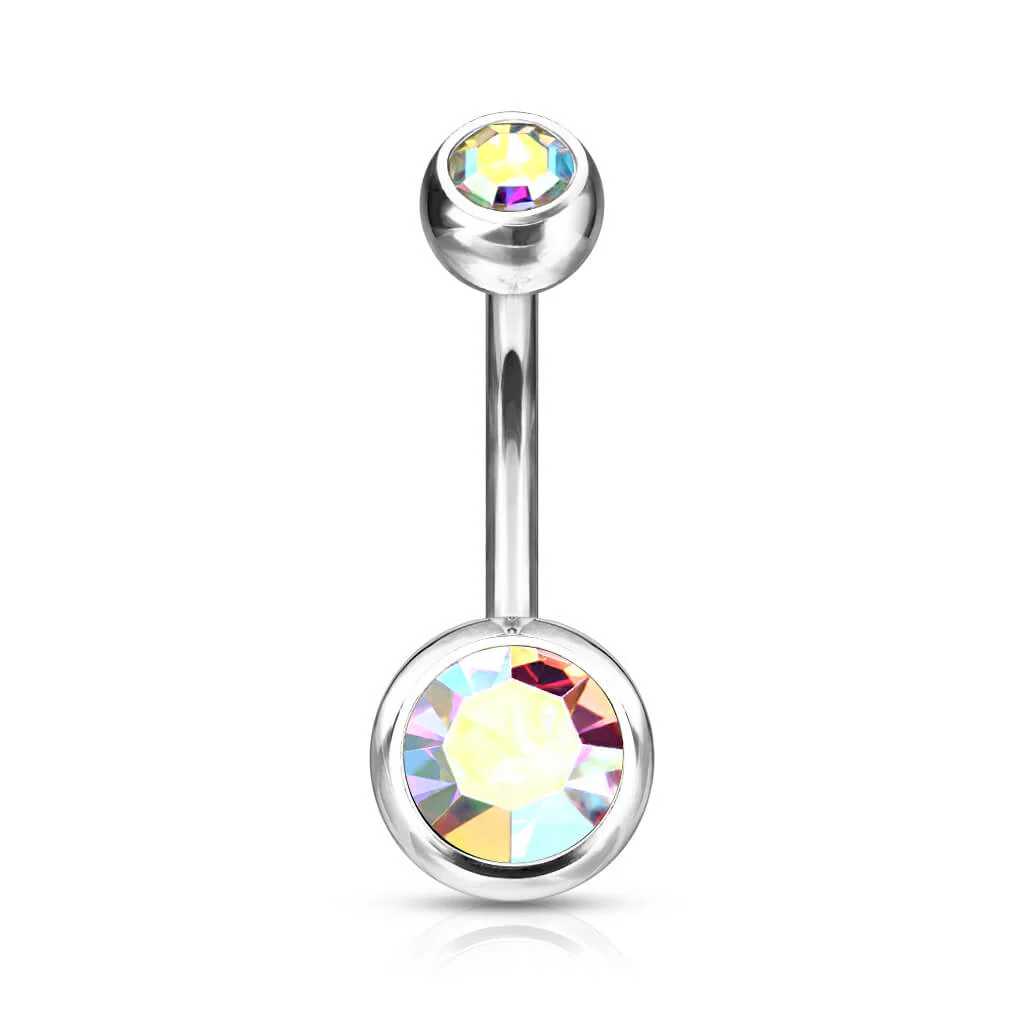 Titan Bauchnabelpiercing Zirkonia Rund - Image 7