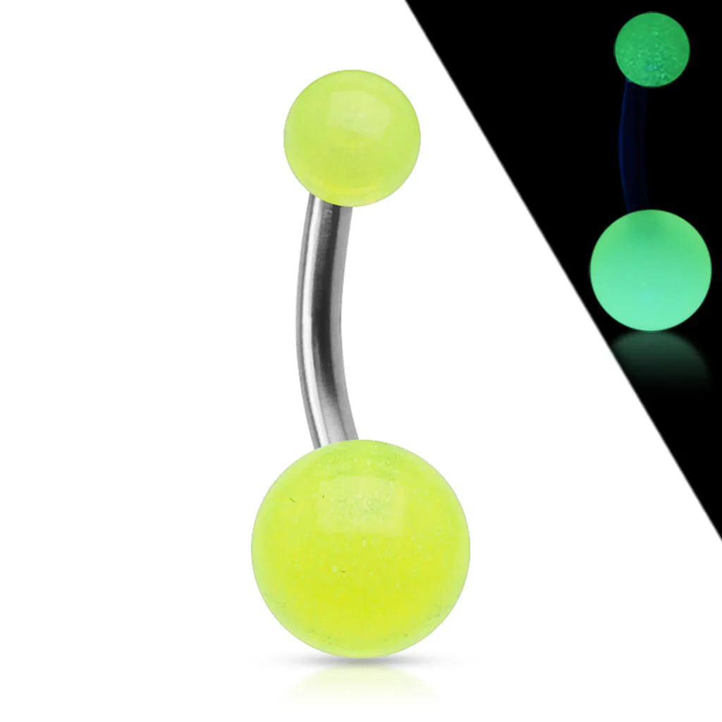 Titan Bauchnabelpiercing Acryl Kugel Glow in the Dark - Image 3