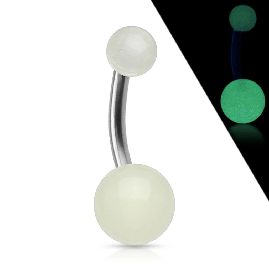 Titan Bauchnabelpiercing Acryl Kugel Glow in the Dark - Image 4