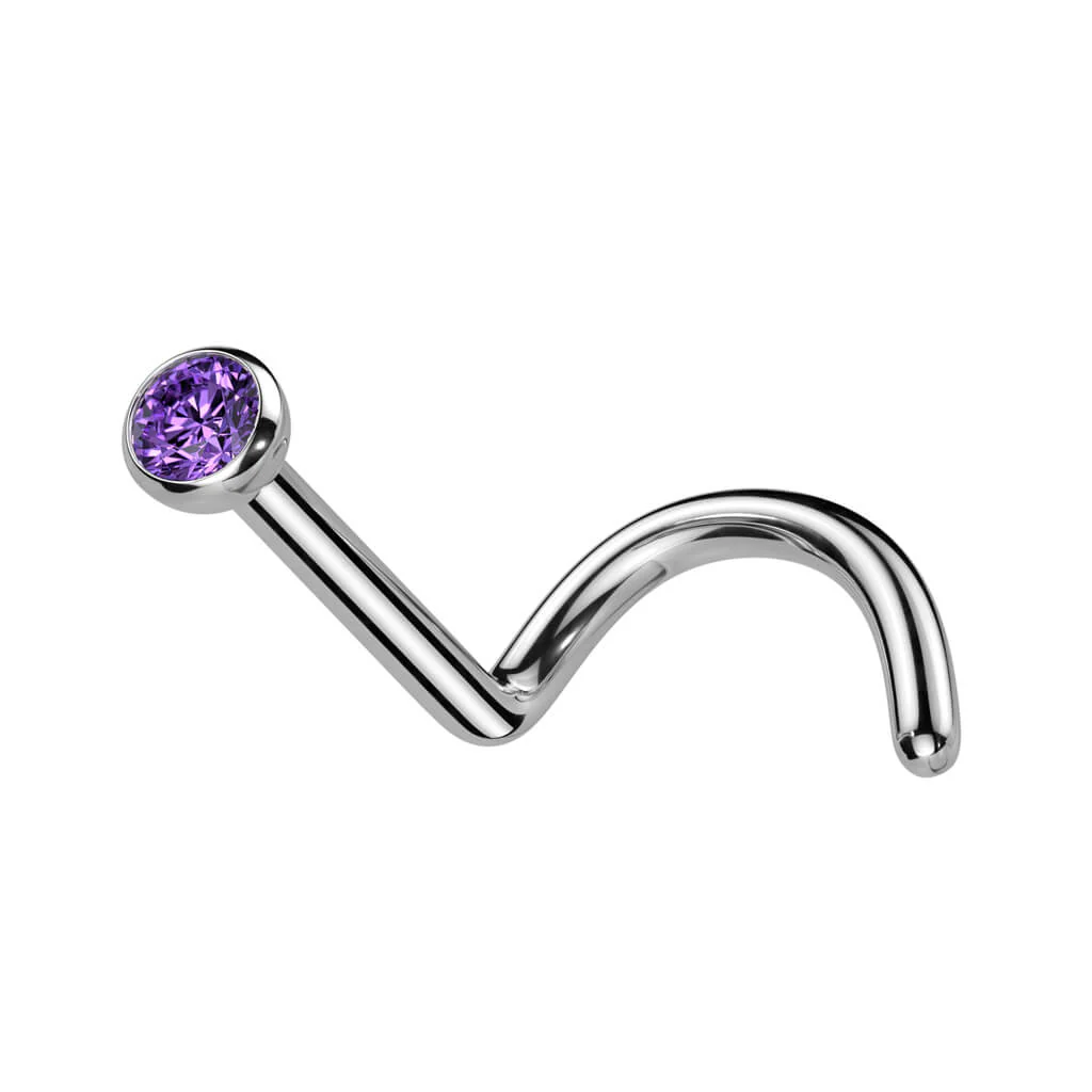 Titan Nasenstecker Zirkonia Rund - Image 16