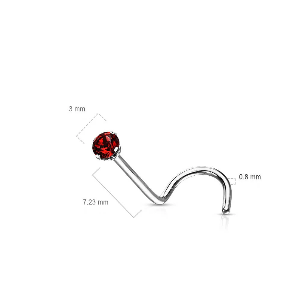 Titan Nasenstecker Zirkonia Rund - Image 16