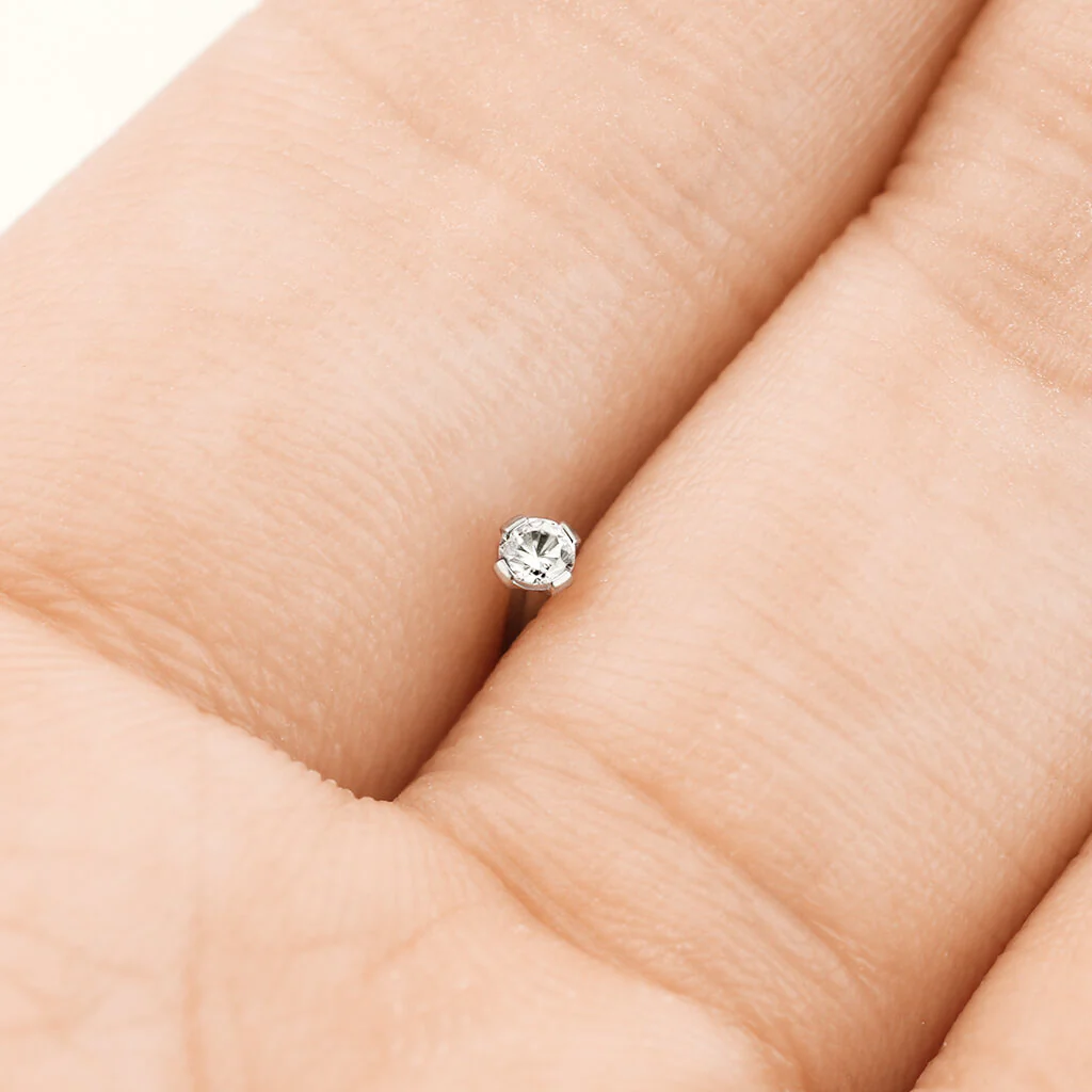 Titan Nasenstecker Zirkonia Rund - Image 6