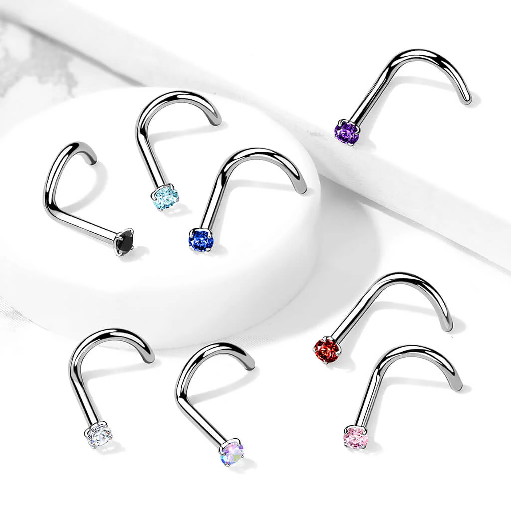 Titan Nasenstecker Zirkonia Rund - Image 8