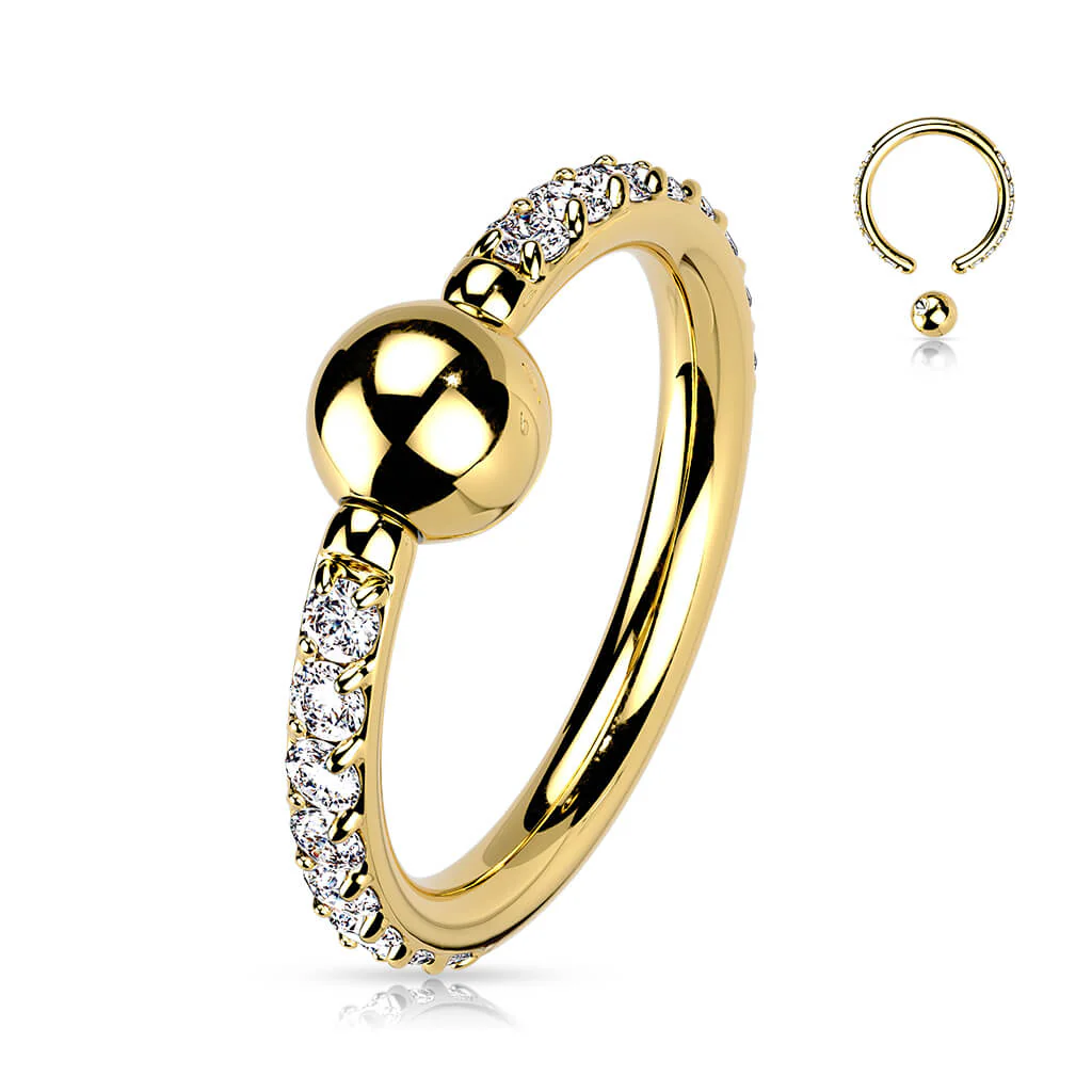 Titan Ring Kugel Zirkonia Klemmkugelring - Image 4