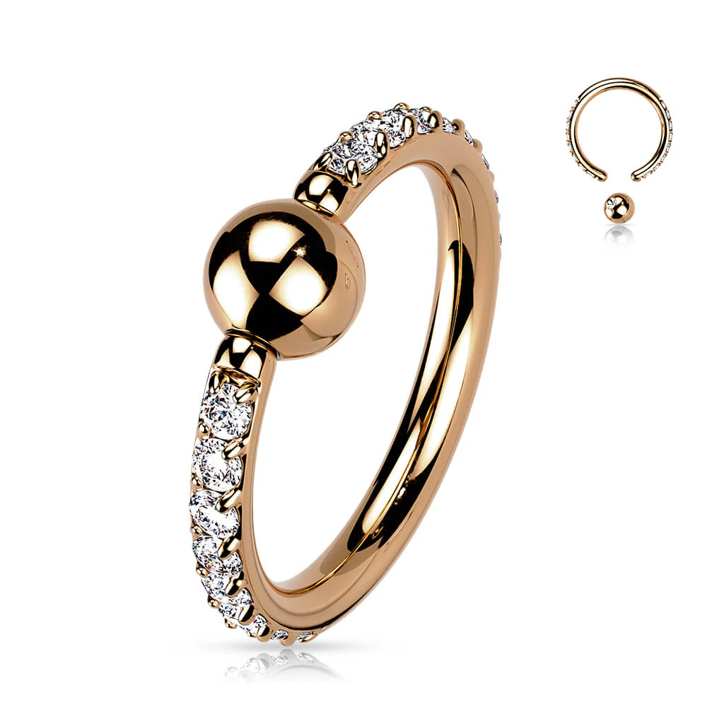 Titan Ring Kugel Zirkonia Klemmkugelring - Image 7