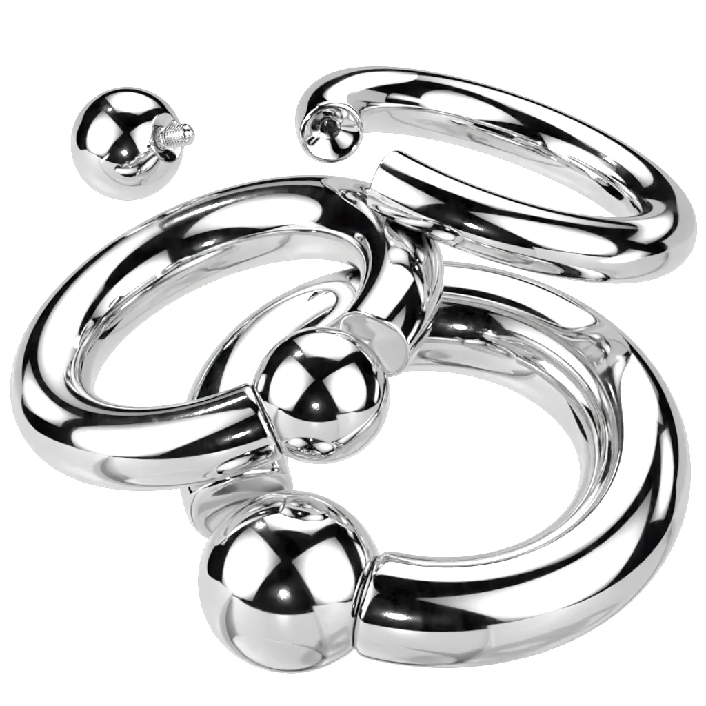 Titan Ring Kugel Silber Klemmkugelring - Image 2