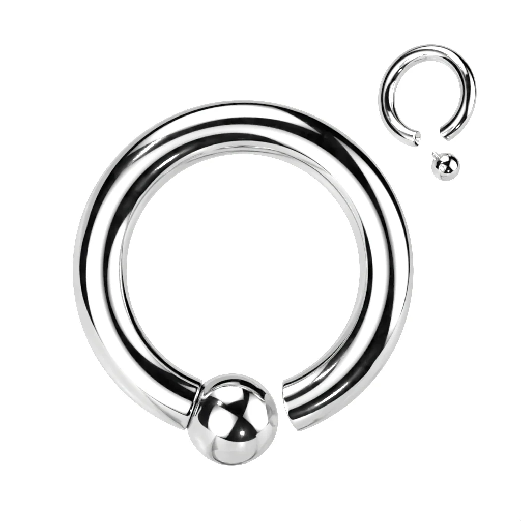 Titan Ring Kugel Silber Klemmkugelring - Image 3
