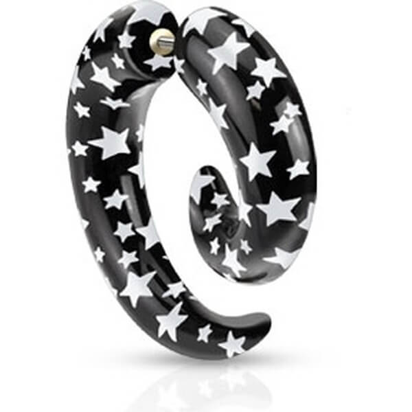 Fake Plug Spirale Sterne Schwarz - Image 2