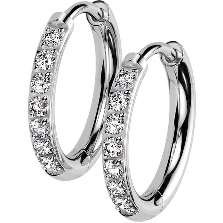 Titan Ohrring Zirkonia Ring Clicker - Image 3
